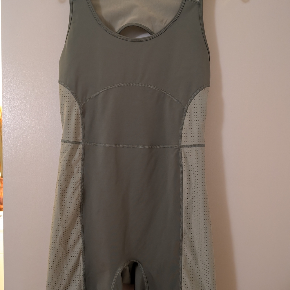 Gray Sleeveless Athletic Bodysuit